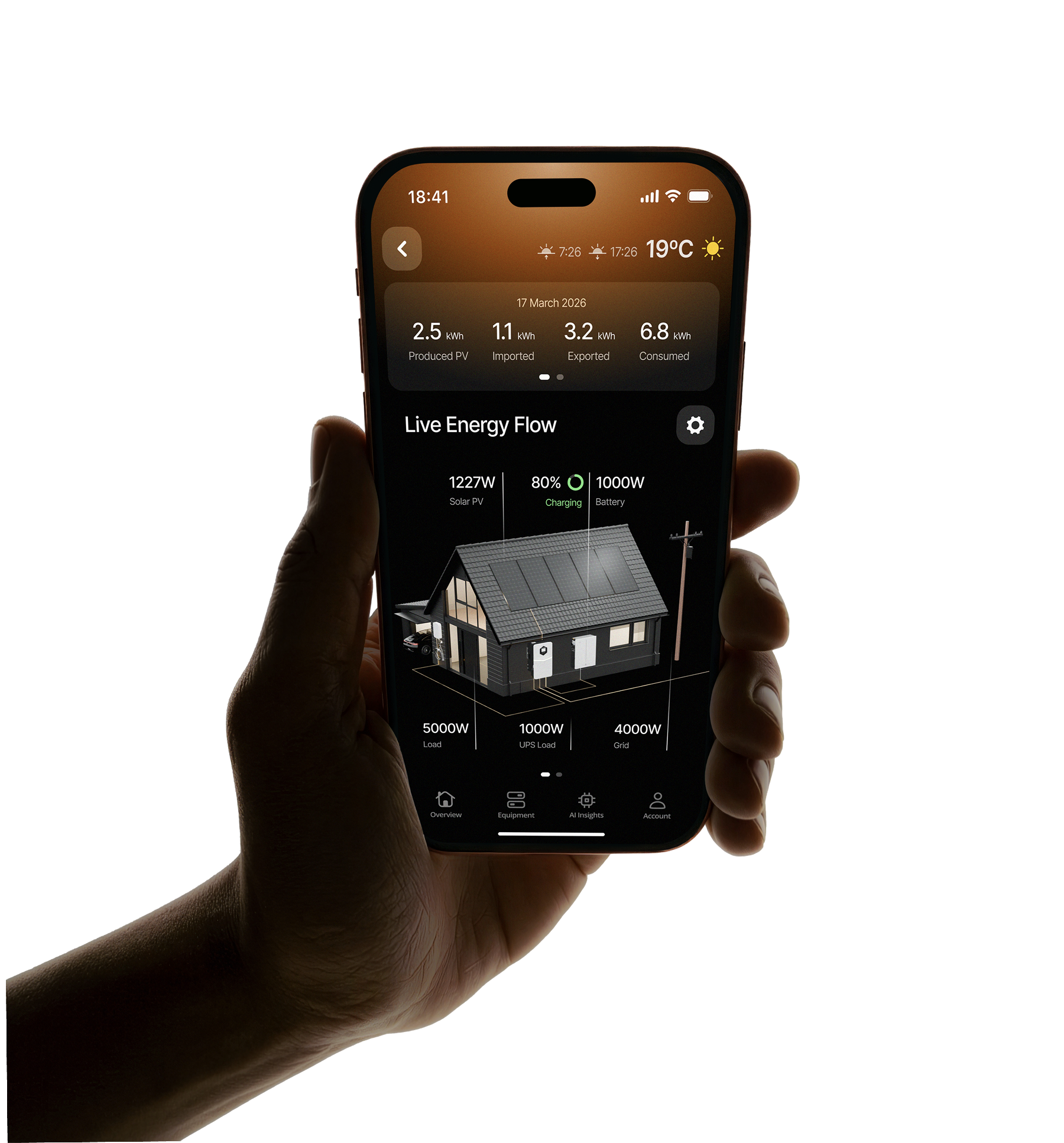 Sunsynk Saver overview on a phone